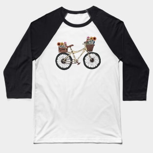 Wildflower Bicycle Cottagecore Baseball T-Shirt